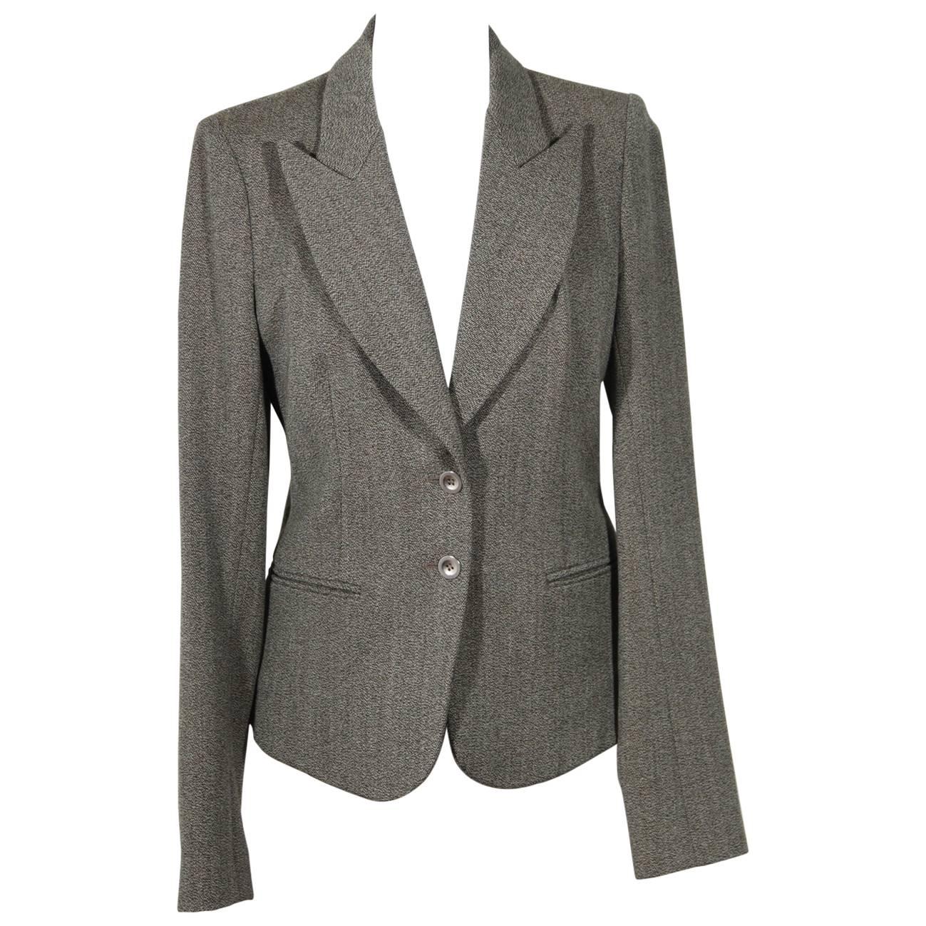 BALENCIAGA Gray Fleece Wool BLAZER Jacket Sz 38 IT