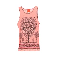 Christian Lacroix Spring Summer 1998 Vest Pink Slogan Tank Top