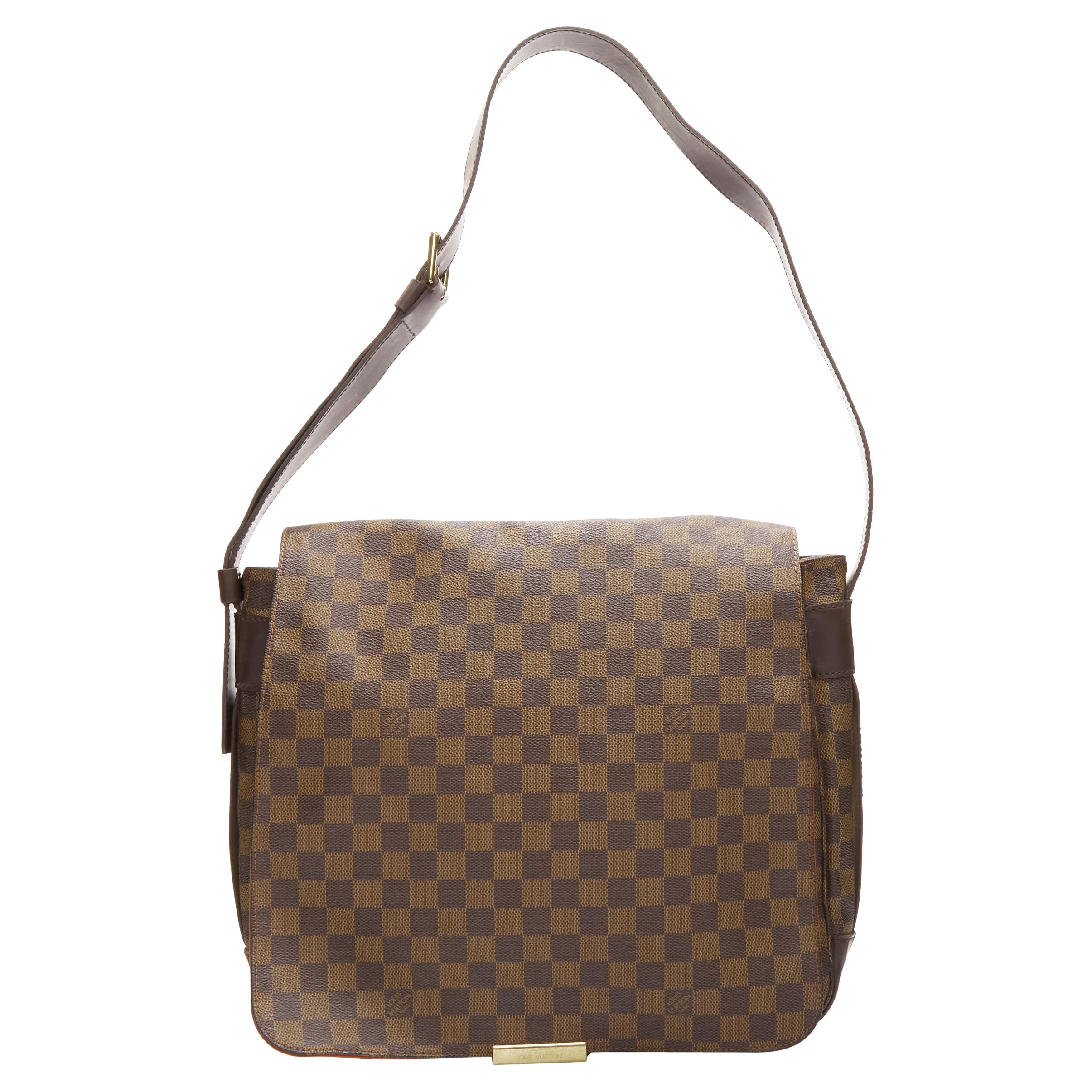 LOUIS VUITTON Bastille Ebene Messenger-Umhängetasche mit braunem Damier LV-Logo aus Segeltuch