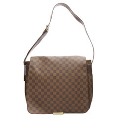 LOUIS VUITTON Bastille Ebene Messenger-Umhängetasche mit braunem Damier LV-Logo aus Segeltuch