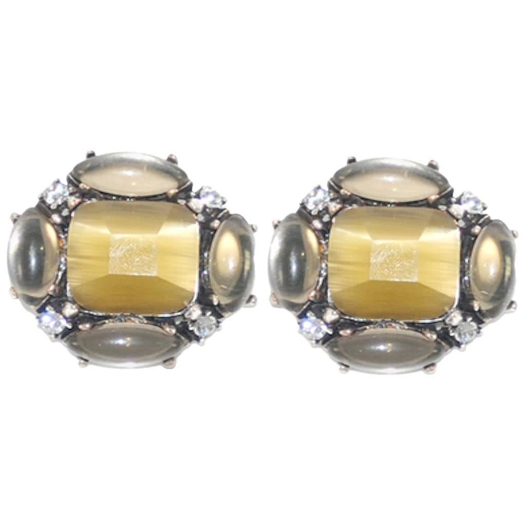 Gerard Yosca Crystal Earrings  For Sale