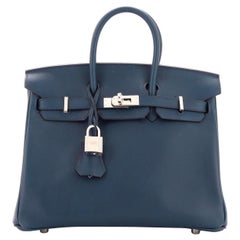 Hermes Birkin Handbag Bleu Saphir Swift with Palladium Hardware 25