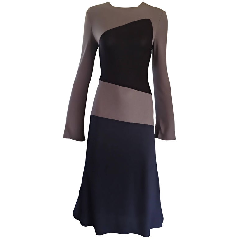 Vintage Calvin Klein Collection Black And Taupe Grey Color Block 1990s 90s  Dress at 1stDibs | vintage calvin klein dress, calvin klein color block  dress, calvin klein 90s