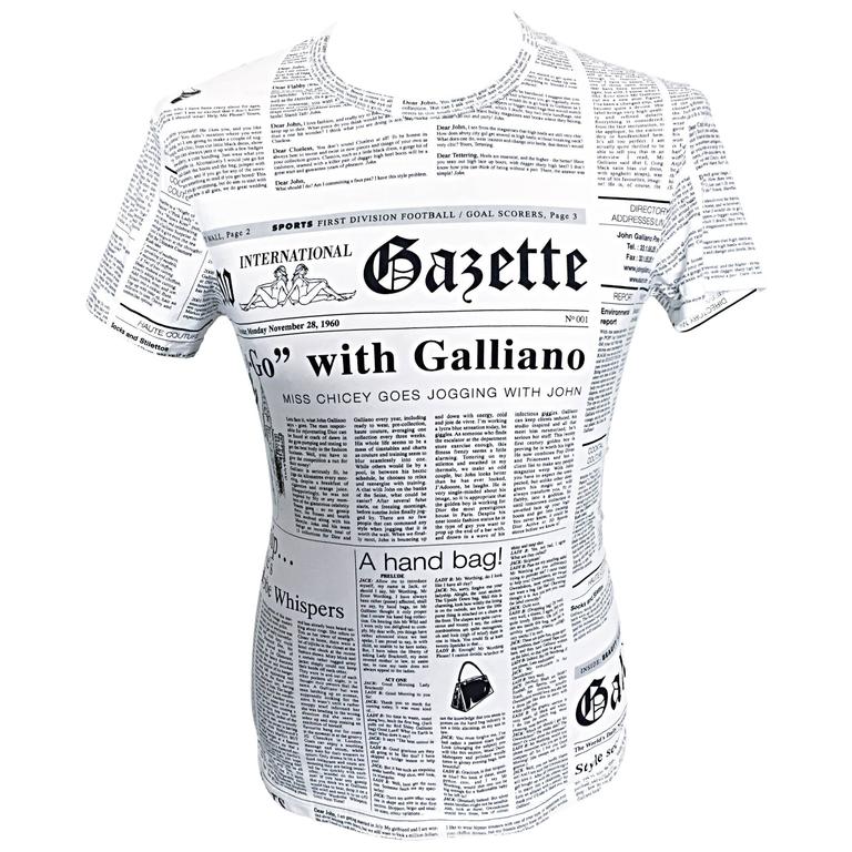 身幅44cmJohn Galliano  newspaper shirt