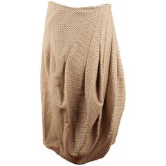 MARNI Italian Beige DRAPED SKIRT Knee Lenght BALLOON Style 8