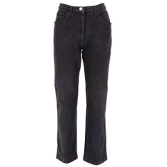 90s Armani Vintage black denim straight high-wasted jeans