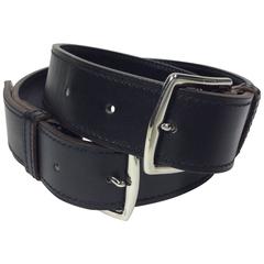 Hermes Double Buckle Belt with Silver Hardware
