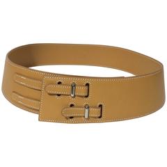 Hermes Leather Double Strap Camel Belt
