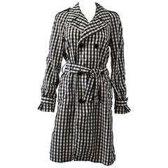 Comme des Garcons Black and White Check Trench Coat at 1stDibs