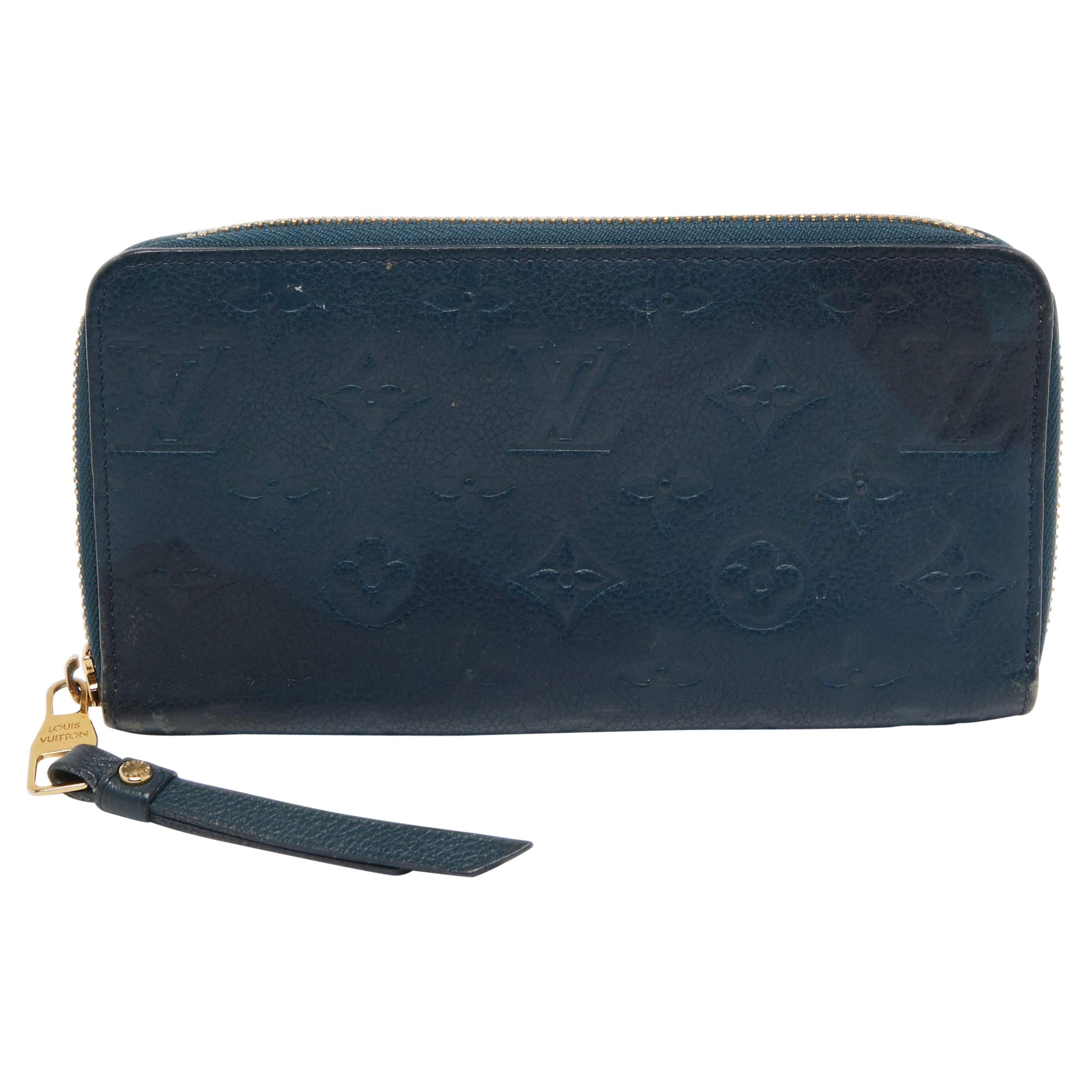 Louis Vuitton Emilie Wallet Navy / Red Monogram Empreinte