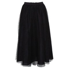 Red Valentino Black Tulle Midi Skirt M