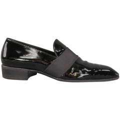 Men's TOM FORD Size 9 Black Patent Leather Ribbon Band Tuxedo Loafers