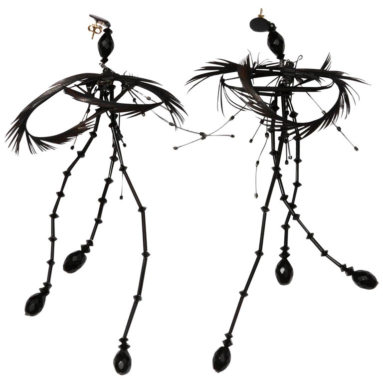 Vintage Tom Ford for Gucci F/W 2001 Feather Crystal Earrings  