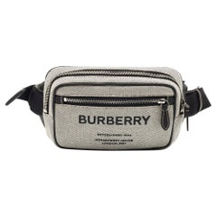 Burberry West Gürteltasche aus grauem Canvas und Leder