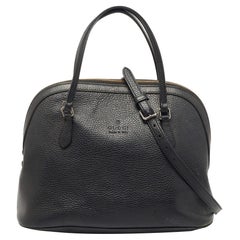 Gucci Schwarze Leder-Kuppel-Satchel