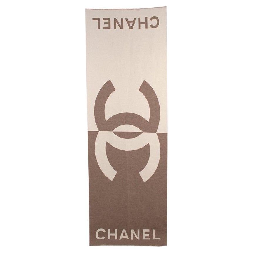 Chanel Cashmere Shawl CC logo Reversible