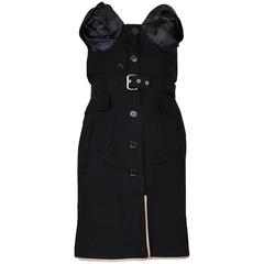 Antonio Berardi Black Strapless Belted Mini Dress