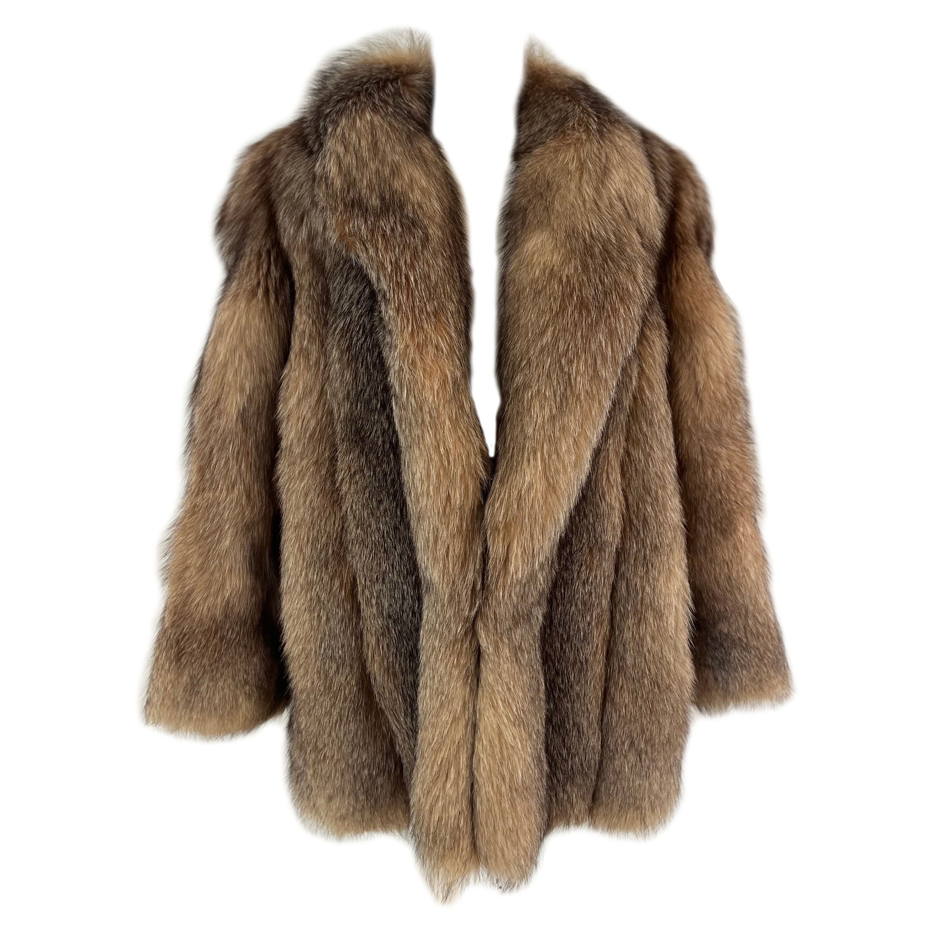 1980s BIll Blass Red Fox Fur Coat For Sale