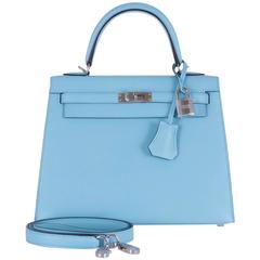 Hermes Kelly 25cm Epsom Sellier Blue Atoll Super Special Kelly JaneFInds