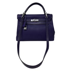 Hermes Iris Purple Kelly 32 Bag 