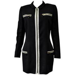 Vintage Important Gianni Versace Long Linen Blazer