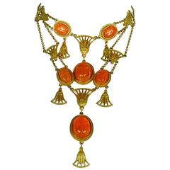 Christian Dior by John Galliano Egyptian Revival Scarab Necklace