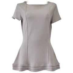 Original Claude Montana Lilac Spaced Aged Ribbed Hem Peplum Top