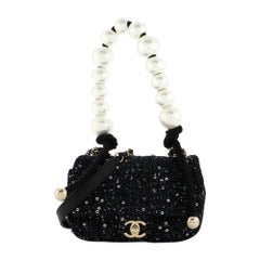 Chanel Pearl Handle Flap Bag Tweed Mini