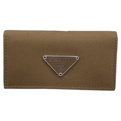 Hellbrauner Nylon Canvas 6 Schlüsselanhänger Beutel von Prada