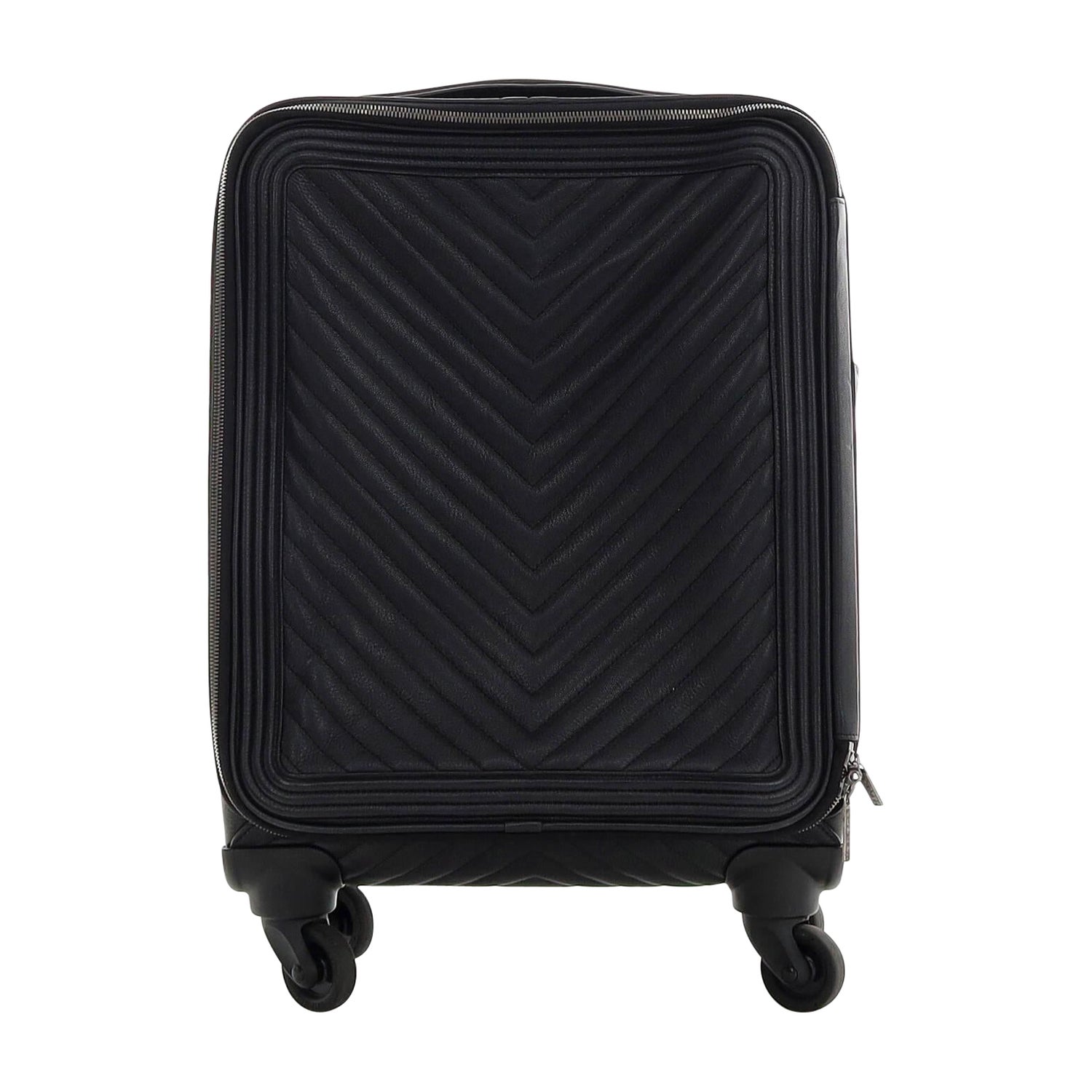 Sold at Auction: Chanel - 'Coco Case' trolley bag in quilted metallic  caviar leather, from the S/S 2016 'Airlines' collection, rectangular body  with all-around zip closure, featuring a telescoping handle, four rolling