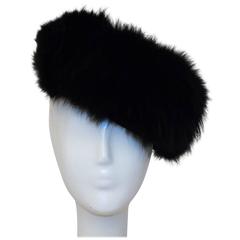 60s Black Fox Pillbox hat 