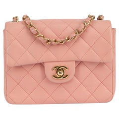 Chanel Damen 2004/2005 Rose Sakura Rosa Kaviar Mini-Klappentasche