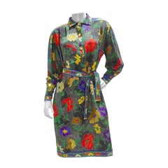 Retro 1980s Leonard Belted Tunic Dress