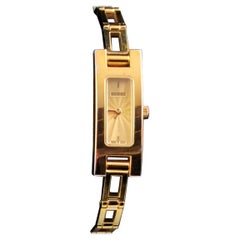 Montre-bracelet Gucci 3900l pour femme en plaqué or, boîte 