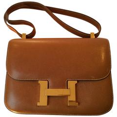 Gorgeous 1981  Hermes Constance in Camel Epsom Leather 23cm + Box and Dust Cover