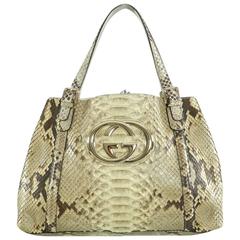 Gucci Natural Python Britt Tote Bag