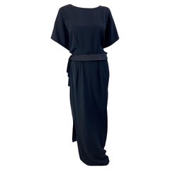 NWT Gianfranco Ferre 2000s Size 44 / 8 - 10 Black Dolman Sleeve Gown Maxi Dress