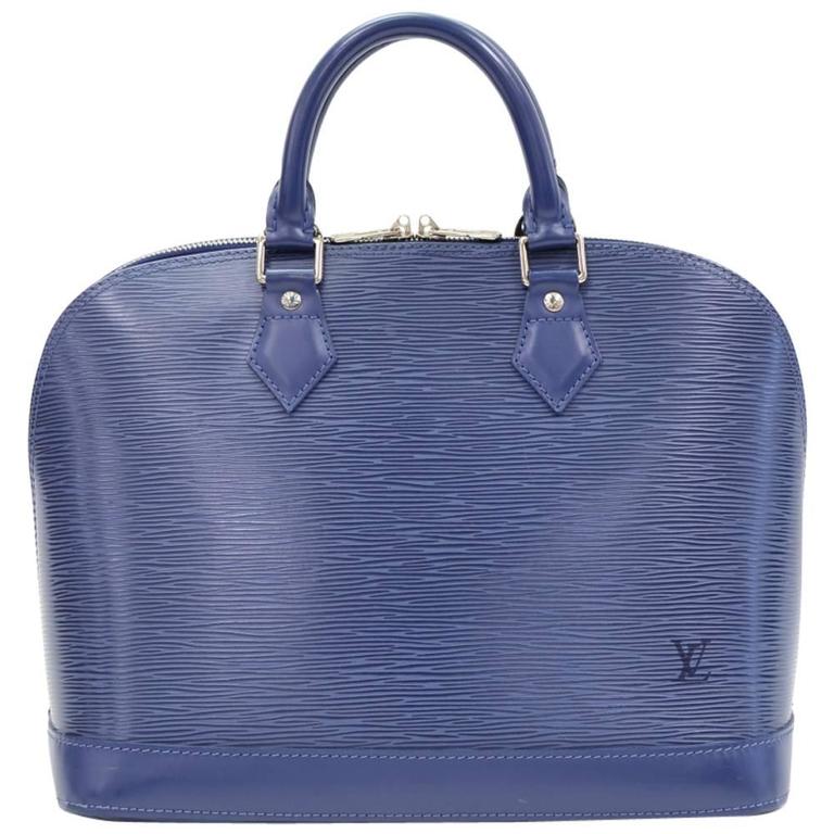 Louis Vuitton Louis Vuitton Alma Blue Navy Epi Leather Silver