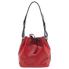 Vintage Louis Vuitton Red Castilian/Black Epi Leather Petit Noe Bag