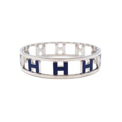 Hermes blue enamel Rondo bracelet