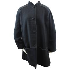 Courreges Vintage Black Wool Coat