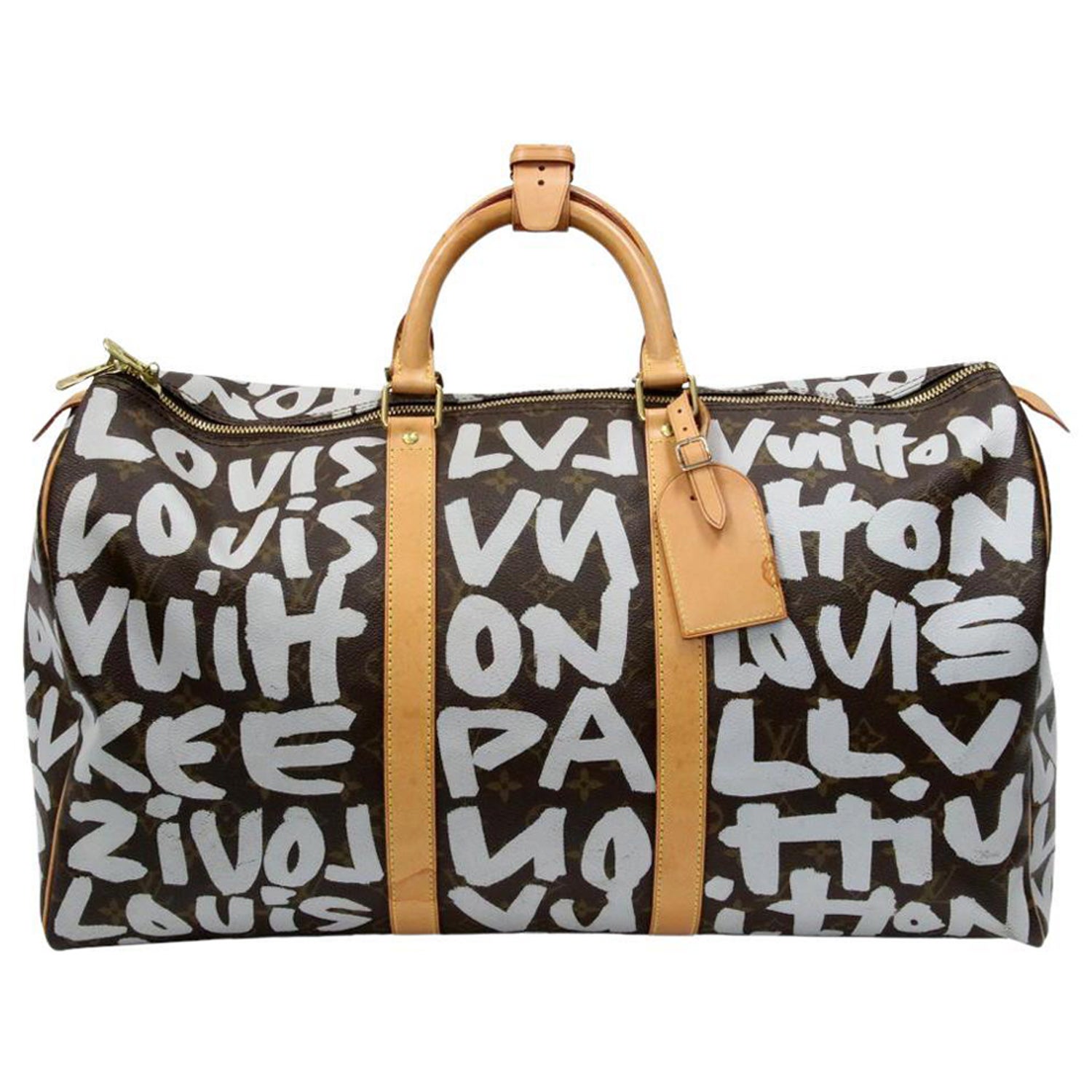 Keepall cloth travel bag Louis Vuitton Black in Cloth - 27479508