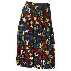 Yves Saint Laurent Rive Gauche Zodiac Pattern Skirt Late 70's