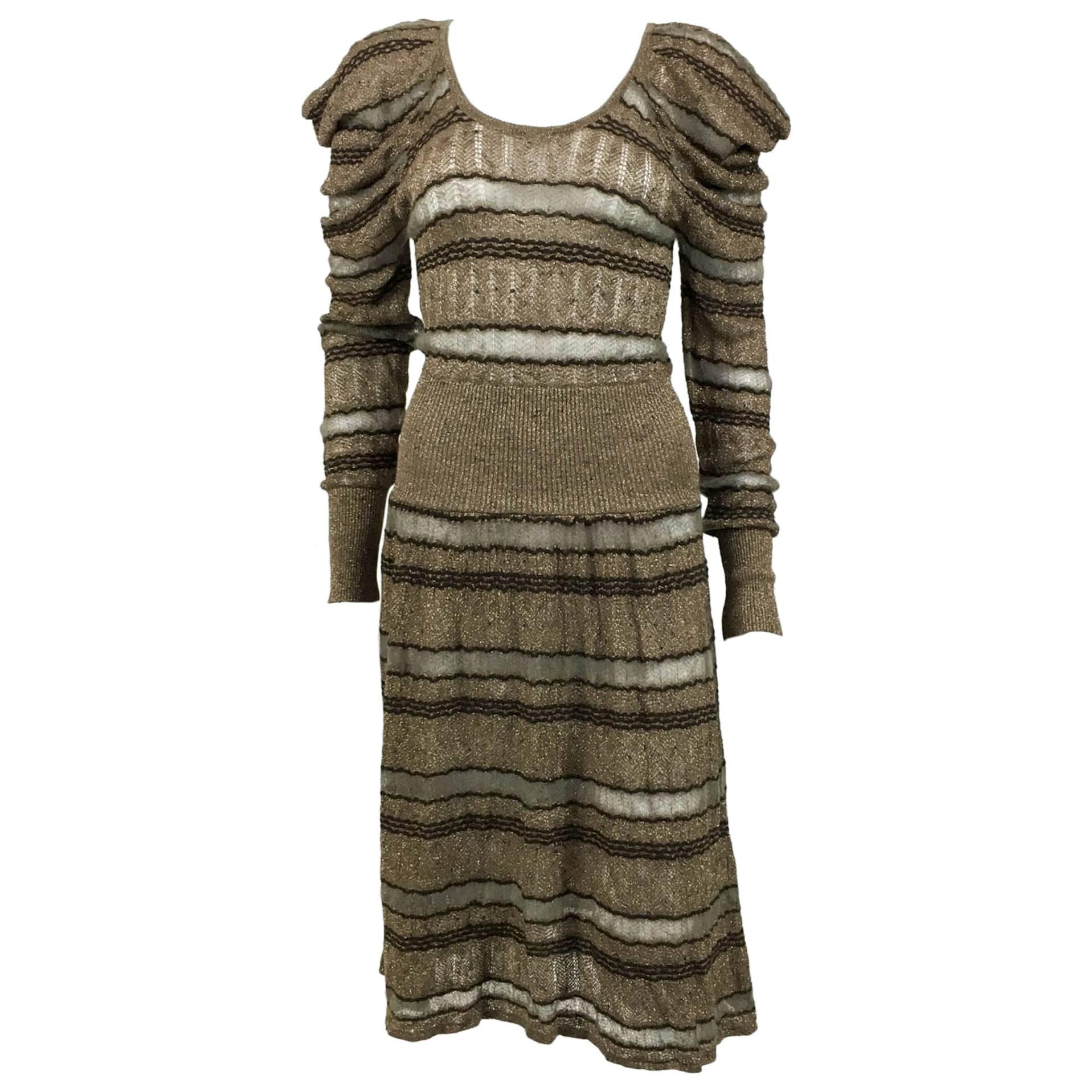 Kenzo Lurex Sheer Knitted Dress - 1990s For Sale