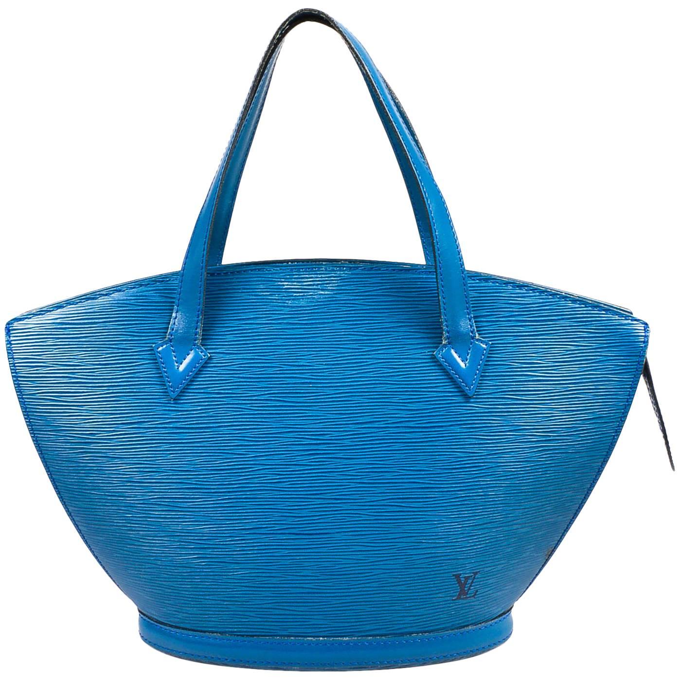 Louis Vuitton Blue Epi Leather "Saint Jacques PM" Tote Bag For Sale