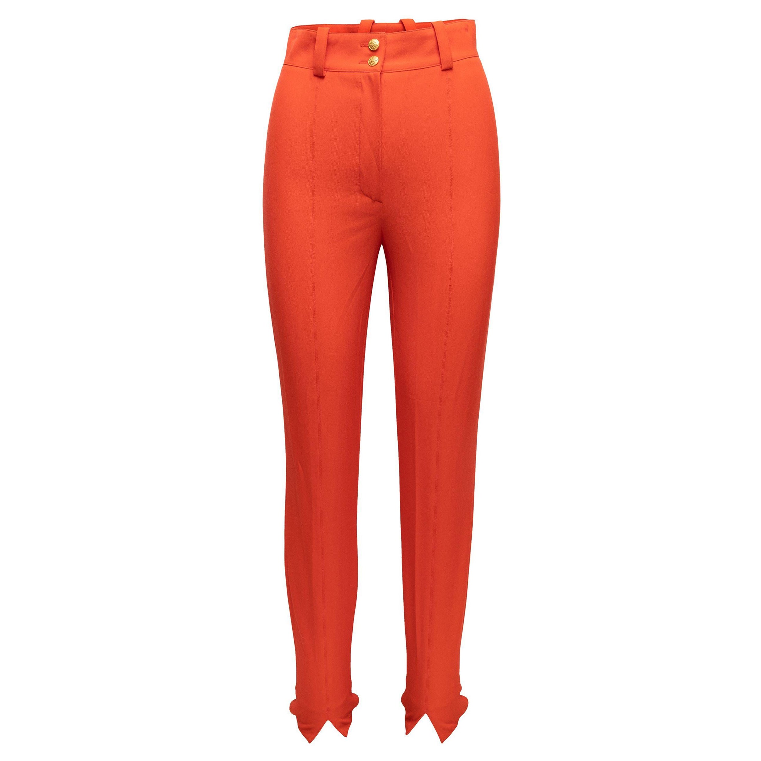 Dolce & Gabbana Orange Wool Stirrup Trousers