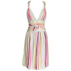 MISSONI Dress Runway Plunging V Pastel Faux Wrap 40 / 4 to 6 mint 3