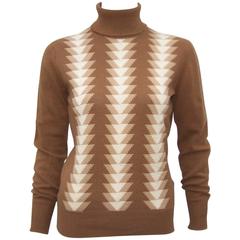 1970er Jaeger Rollkragenpullover aus Wolle mit grafischem Op-Art-Druck