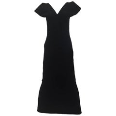 Robe noire vintage Jil Sander avec épaule plissée