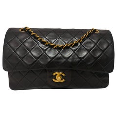1990s Chanel 2.55 dark Brown timeless handle bag